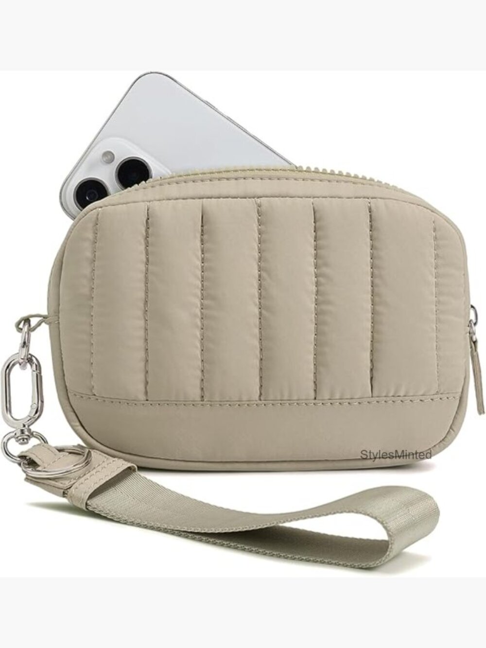 Quilted Wristlet Wallet Lightweight RFID Protective Card Holder